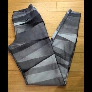 Nike Size S Dri-Fit Power Legend 2.0 Gray Ribbon Wrap Training Tights Leggings